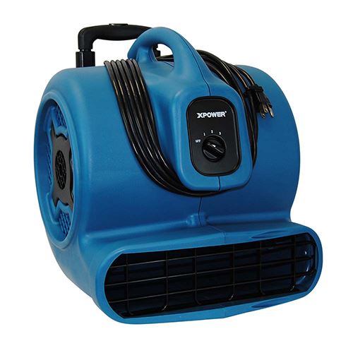 XPOWER P-830H 1 HP Air Mover with Telescopic Handle and Wheels