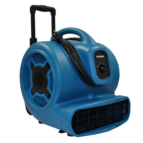 XPOWER X-830H 1 HP Air Mover w/ Telescopic Handle & Wheels